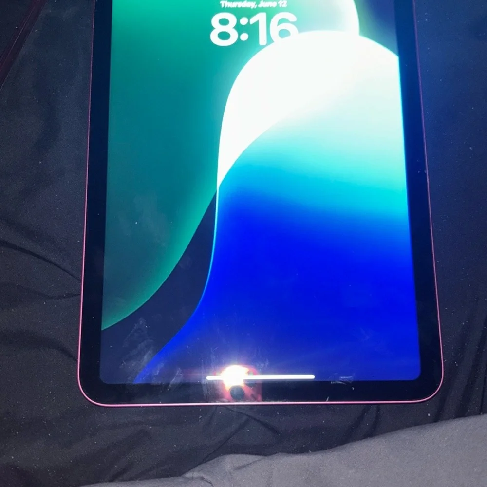 Apple Tablet with Black and Purple Display